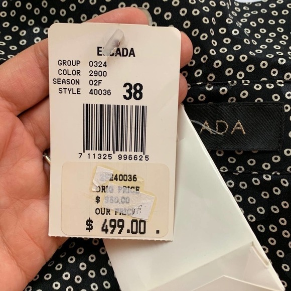 LONG Escada Silk Shirt Dress Size 8 - Picture 10 of 11